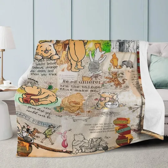 Discover Fluffy Winnie The Pooh Bear Blanket, Disney Fleece Blanket, Fleece Blanket