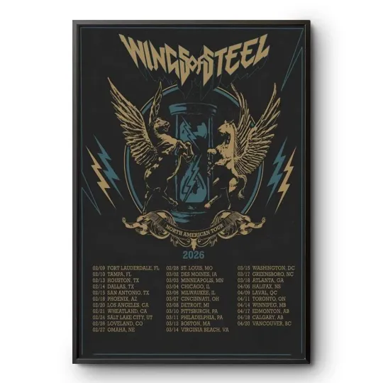 Discover Winger Steel North American Tour 2026 Heavy Metal Concert Vertical Poster