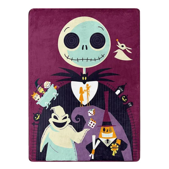 Halloween Nightmare Before Christmas Jack, Oogie Boogie & Friends Plush Blanket