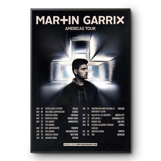 Discover Martin Garrix Americas Tour 2026 DJ EDM Concert Poster Wall Art