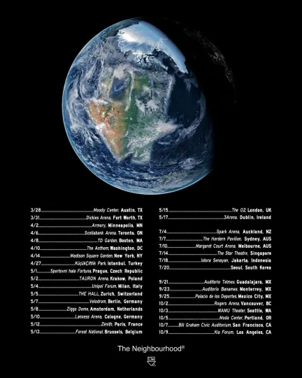 Discover The Neighbourhood 2026 World Tour Poster