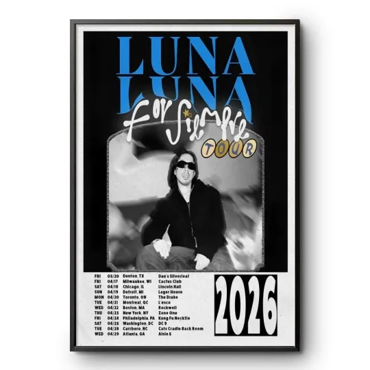 Discover Luna Luna For Life Tour 2026 Concert Poster Indie Music Wall Art