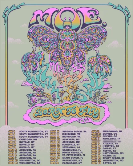 Discover MOE Born To Fly 2026 Tour North America Vertical Poster