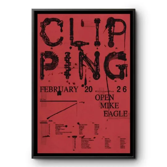 Discover Clipping February 2026 Tour USA Vertical Poster