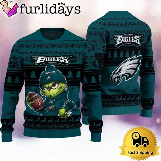 Discover Philadelphia Football Eagless Team Knitted Sweater Football Season Ugly Sweater