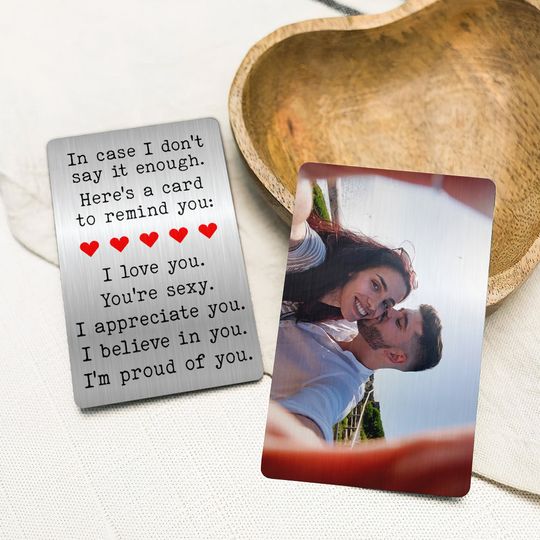 Custom Photo Gifts For Couple Aluminum Wallet Card