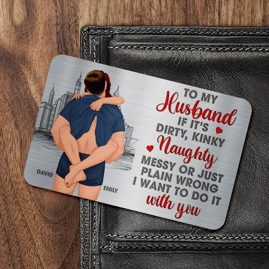 Personalized Gift For Naughty Couple Aluminum Wallet Card