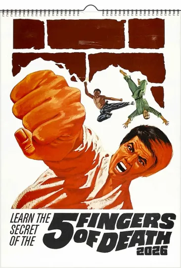 Discover 2026 Vertical Wall Calendar Kung Fu Action Movie Poster Design