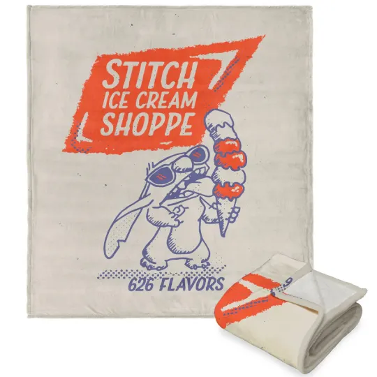 Discover Disney Lilo & Stitch Ice Cream Shoppe Cozy Fleecce Blanket