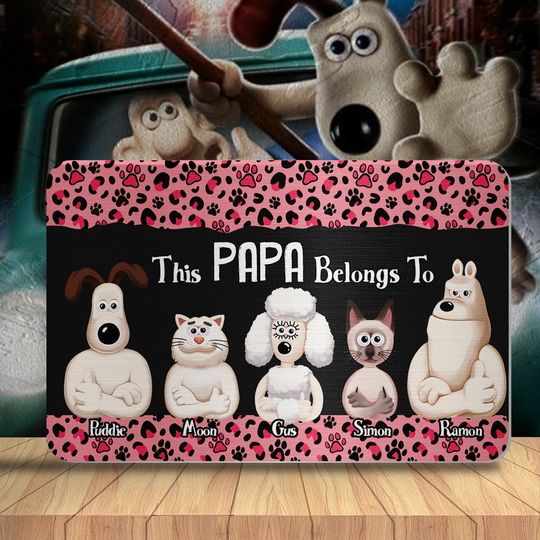 Personalized Gifts For Dad Aluminum Wallet Card Dad With Furry Babies