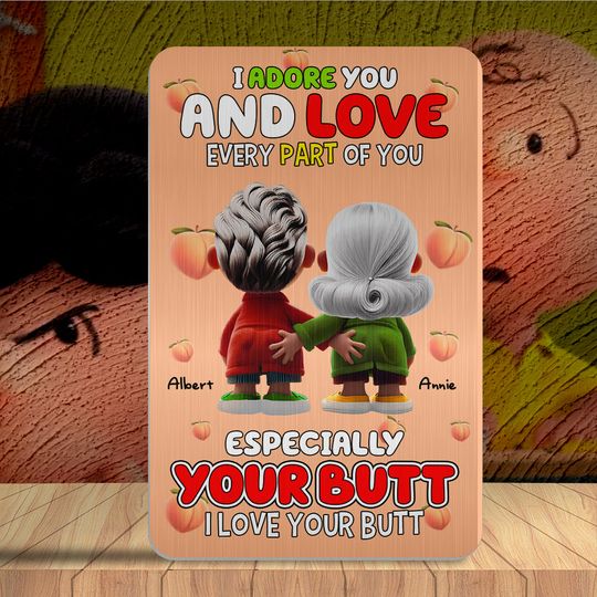 Discover Personalized Funny Gifts For Couples Aluminum Wallet Card I Adore You