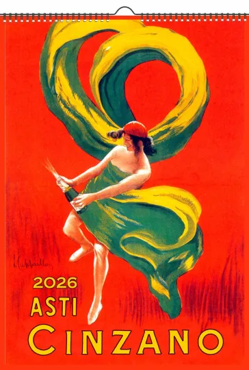 Discover 2026 Vertical Wall Calendar Cinzano Vintage Art Deco Ads Posters