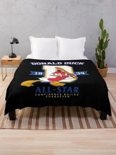 Disney Donald Duck Baseball 1934 All-Star Confidence Sports Cozy Fleece Blanket