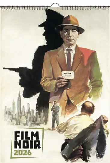 Discover 2026 Vertical Wall Calendar Film Noir Vintage Detective Movie