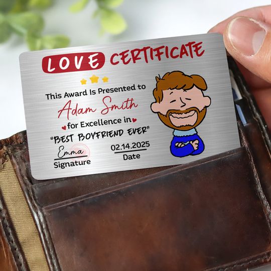 Personalized Gifts For Couple Wallet Card Love Certificate