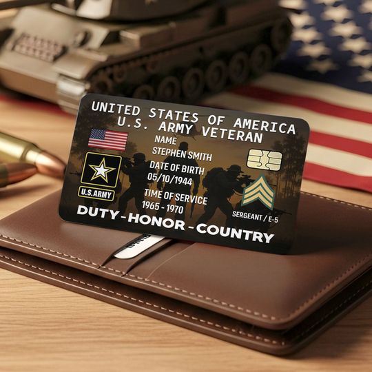Veteran Wallet Card - Custom Military Logo Gifts For Veteran