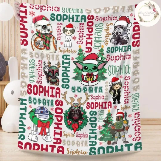 Discover Personalized Disney Star Wars Christmas Blanket, Galaxy's Edge Fleece Blanket