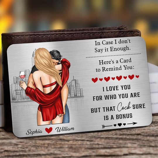 Discover Anniversary Reminder Card For Couples, Him, Her - Personalized Aluminum Wallet Card