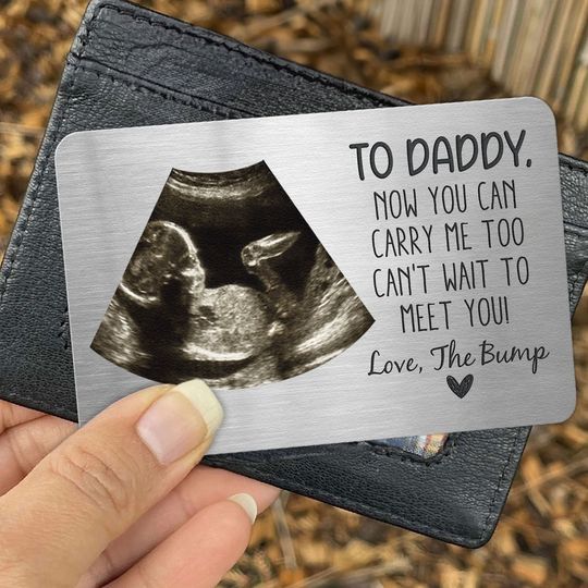 Discover To Daddy Now You Can Carry Me Too From Bump - Personalized Photo Aluminum Wallet Card