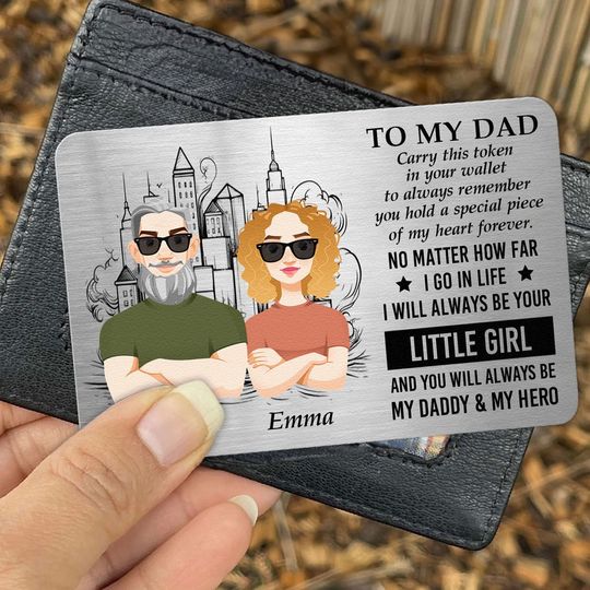 Discover Dad Gift Carry This Token In Your Wallet - Personalized Aluminum Wallet Card
