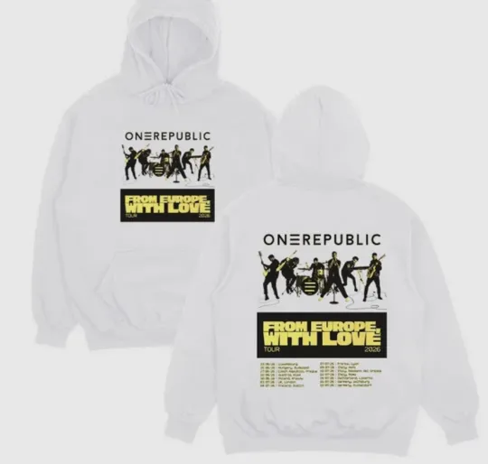Discover OneRepublic From Europe with Love Tour 2026 Hoodie  2D