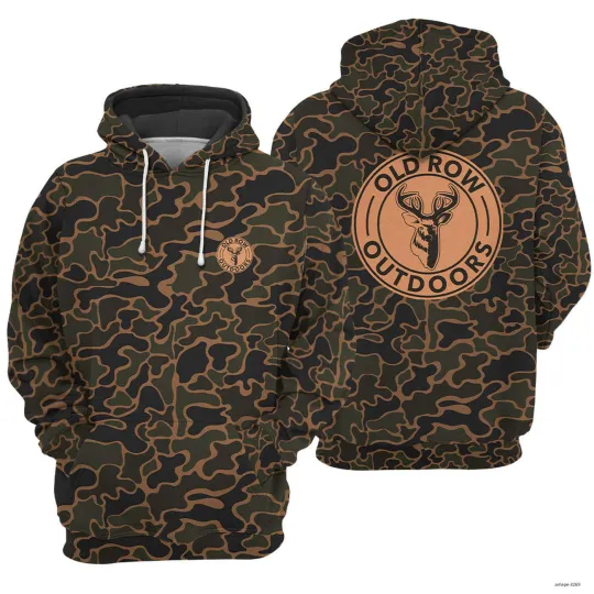 Discover Fan Made OOLD ROW.W OUTDOORS DEER CIRCLE CAMO 3D HOODIE for Men S/5XL