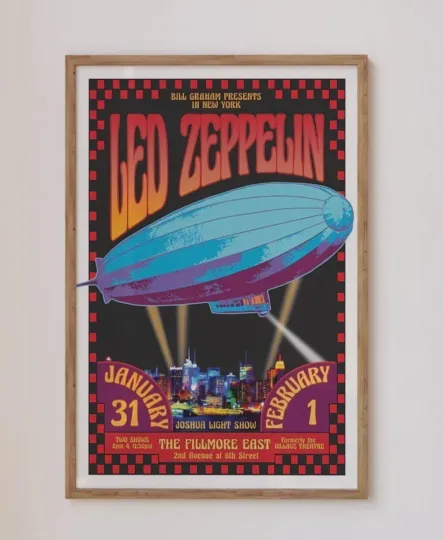 Discover Zpelin Vintage Rock Band Poster Unframed Classic Music Wall Art