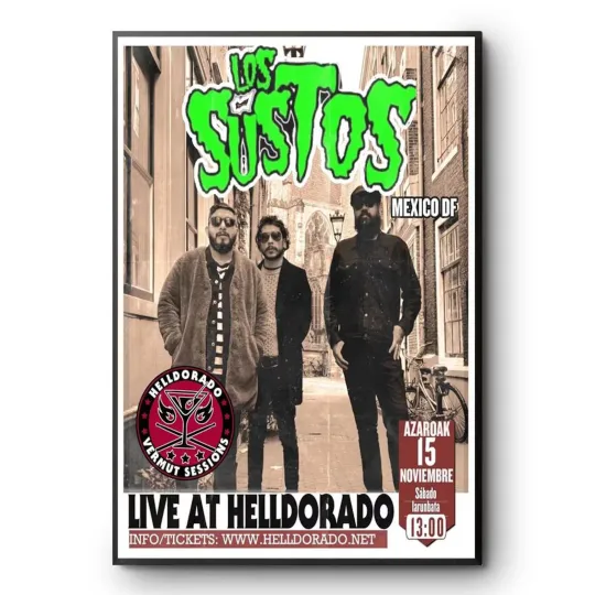Discover LOS SUSTOS Live at Helldorado Poster Print Mexico Rock Band Art Home Decor