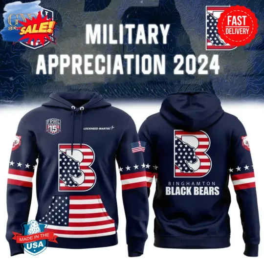 Discover Binghamton Black Bear Military Appreciation Limited Edition 3D Hoodie
