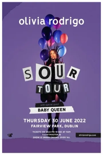 Discover Music Concert Tour Rock Band Poster 12x8in Metal Sign Olivia Rodrigo a