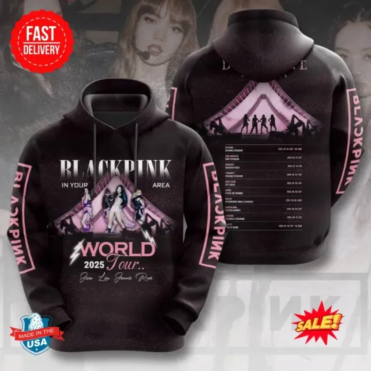 Blackpink 2025 3D Hoodie, Hoodie Tour Blackpink 2025 , Hoodie 3D 2025