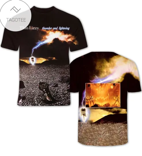 Discover Thin Lizzy Thunder And Lightning Album Cover 3D T-Shirt