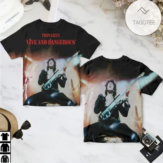 Discover Thin Lizzy Live And Dangerous Album Cover 3D T-Shirt