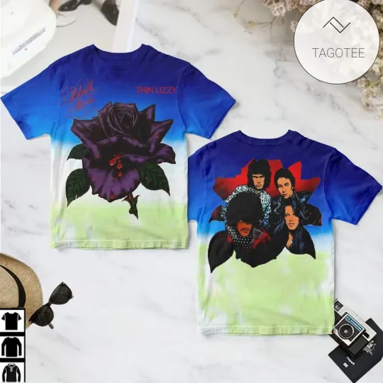 Discover Thin Lizzy Black Rose Studio Album Cover 3D T-Shirt