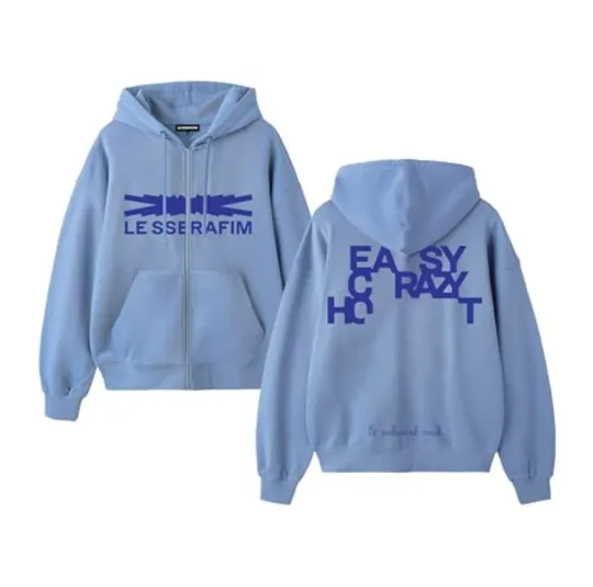 Le Sserafim North American Tour Easy Crazy Hot 2025 3D Zip Hoodie Fanmade