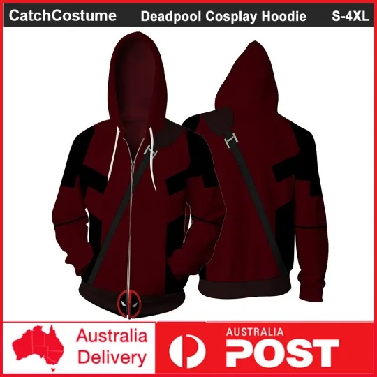 Discover Marvel Deadpool Hoodie 3D Printed Sweatshirt Pullover Zipper Jacket Coat Unisex