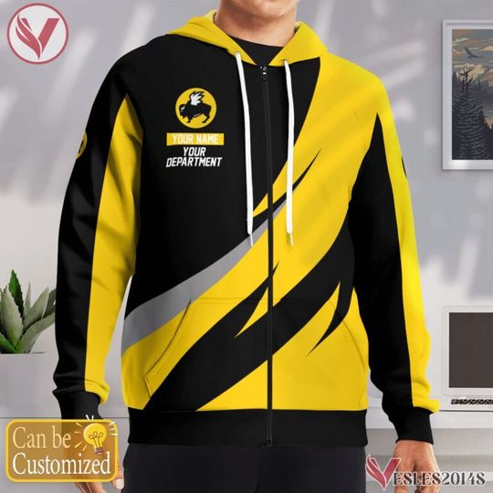 Custom Name & Department Buffalo Wild Wings 3D Zip Hoodie
