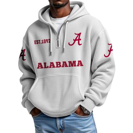 Discover Albm EST 1892 Quarter Zip Waffle Hoodie