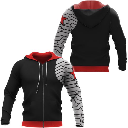 Avengers Winter Soldier BUCKYY Bn Barnes Cosplay Hoodie 3D Print Sweatshirt Coat