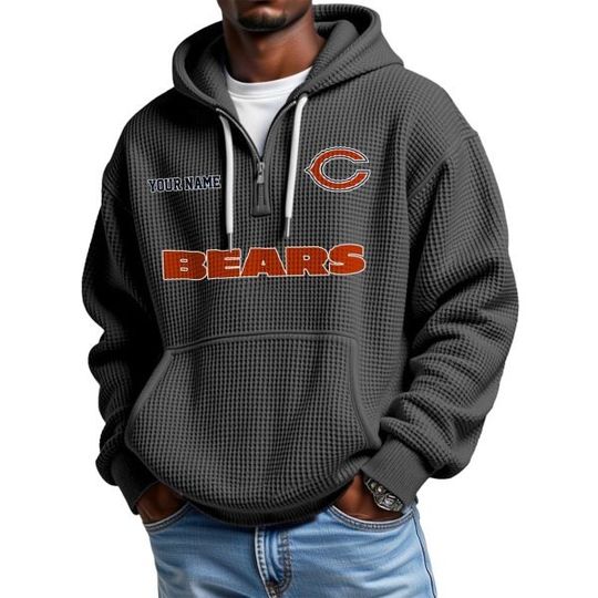Discover Bears Personalized Quarter Zip Waffle Hoodie