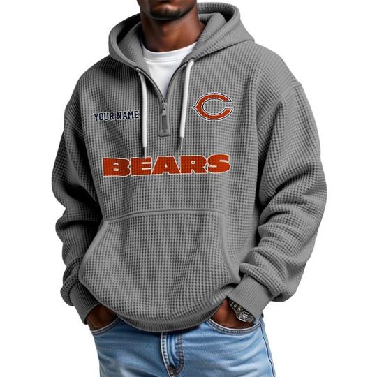 Discover Personalized Bears Quarter Zip Waffle Hoodie