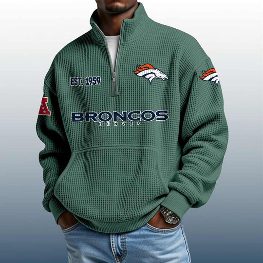 Broncos Est 1959 Waffle Quarter Zip Hoodie