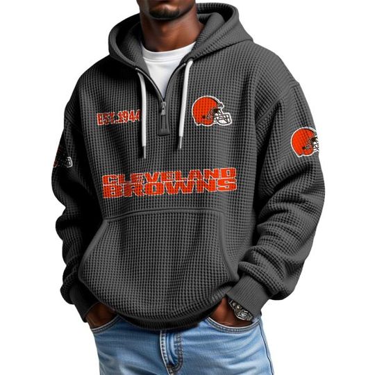 Browns EST 1944 Waffle Quarter Zip Hoodie