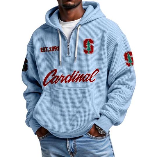 Cardinal EST 1891 Quarter Zip Waffle Hoodie