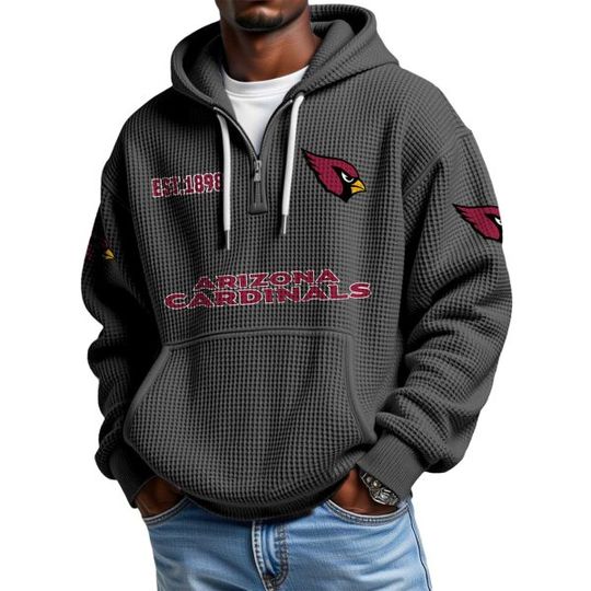 Cardinals EST 1898 Quarter Zip Waffle Hoodie