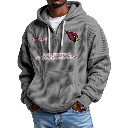 Discover Personalized Cardinals Quarter Zip Waffle Hoodie
