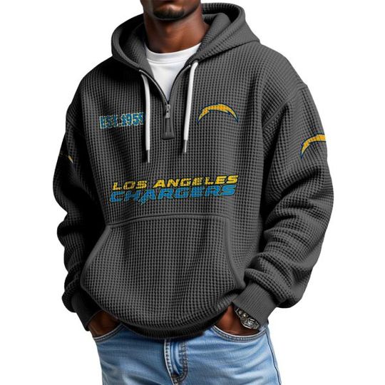 Chargers EST 1959 Quarter Zip Waffle Hoodie
