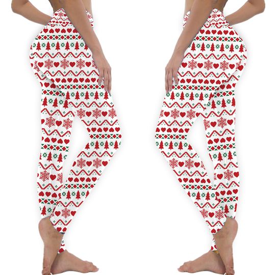 Christmas Men's Performance leggings - White, compression tights, activewear bottoms,