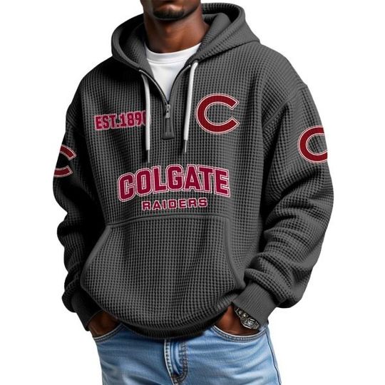 Colgate Raiders EST 1896 Quarter Zip Waffle Hoodie