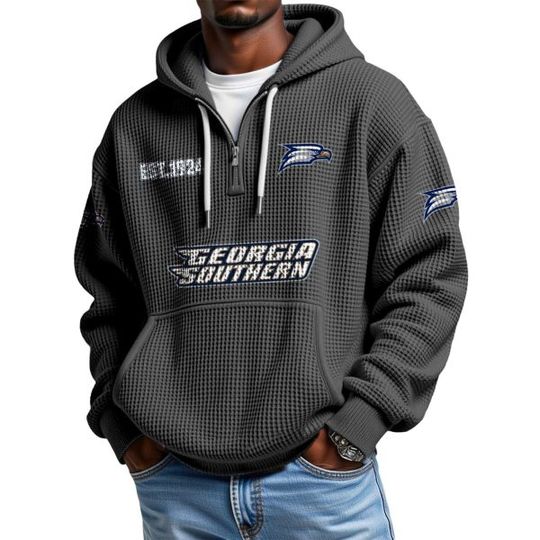 Discover Georgia Southern EST 1924 Quarter Zip Waffle Hoodie